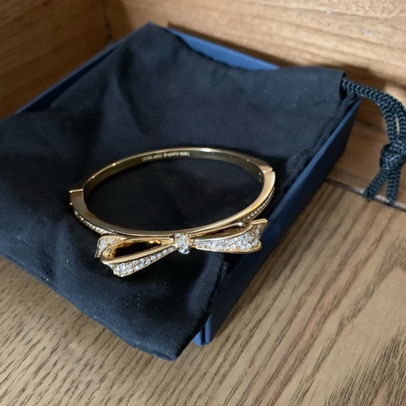 kate spade Jewelry - NWOT Kate spade gold rhinestone bow bangle